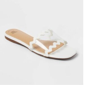 Women's Ingrid Slide Sandals - Wild Fable™ White Memory Foam Size 7.5 new